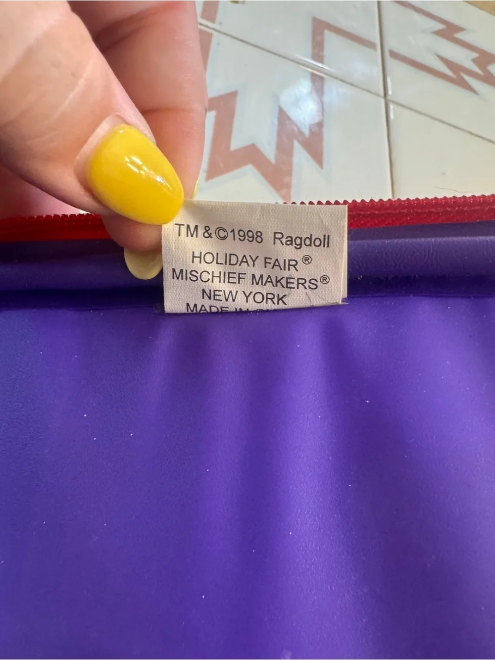 1998 Teletubbies Purple Rolling Kids Luggage - Tinky Winky, Dipsy, Laa-Laa, Po